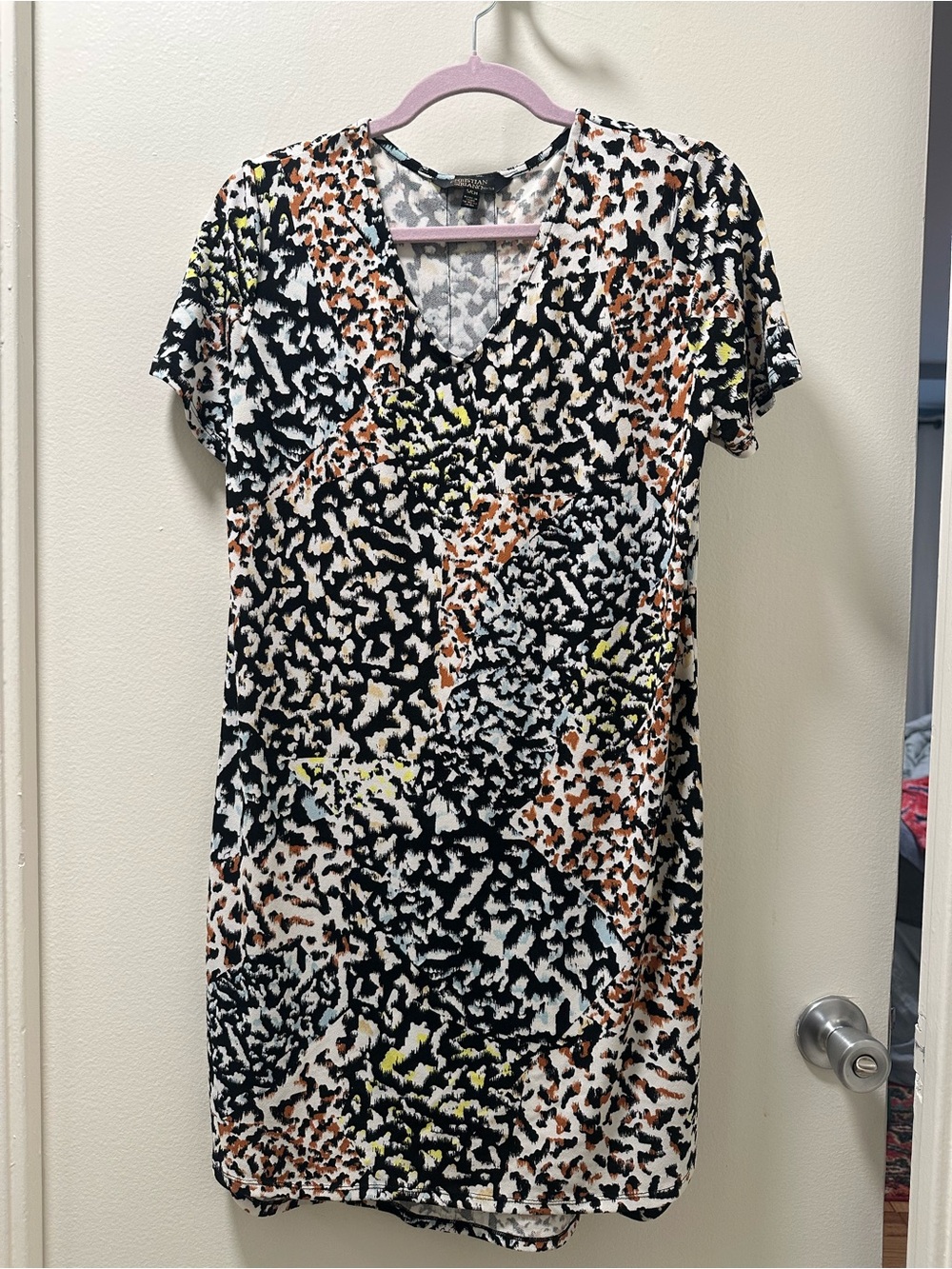 Christian Siriano Animal Print V-neck Dress